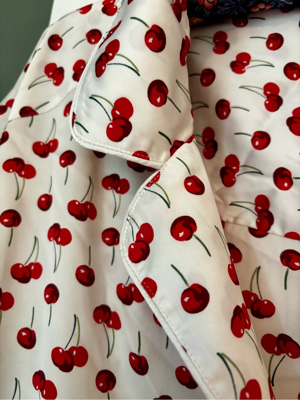 Abercrombie & Fitch Satin Pajama Set with Red Cherry Print - Picture 8 of 8